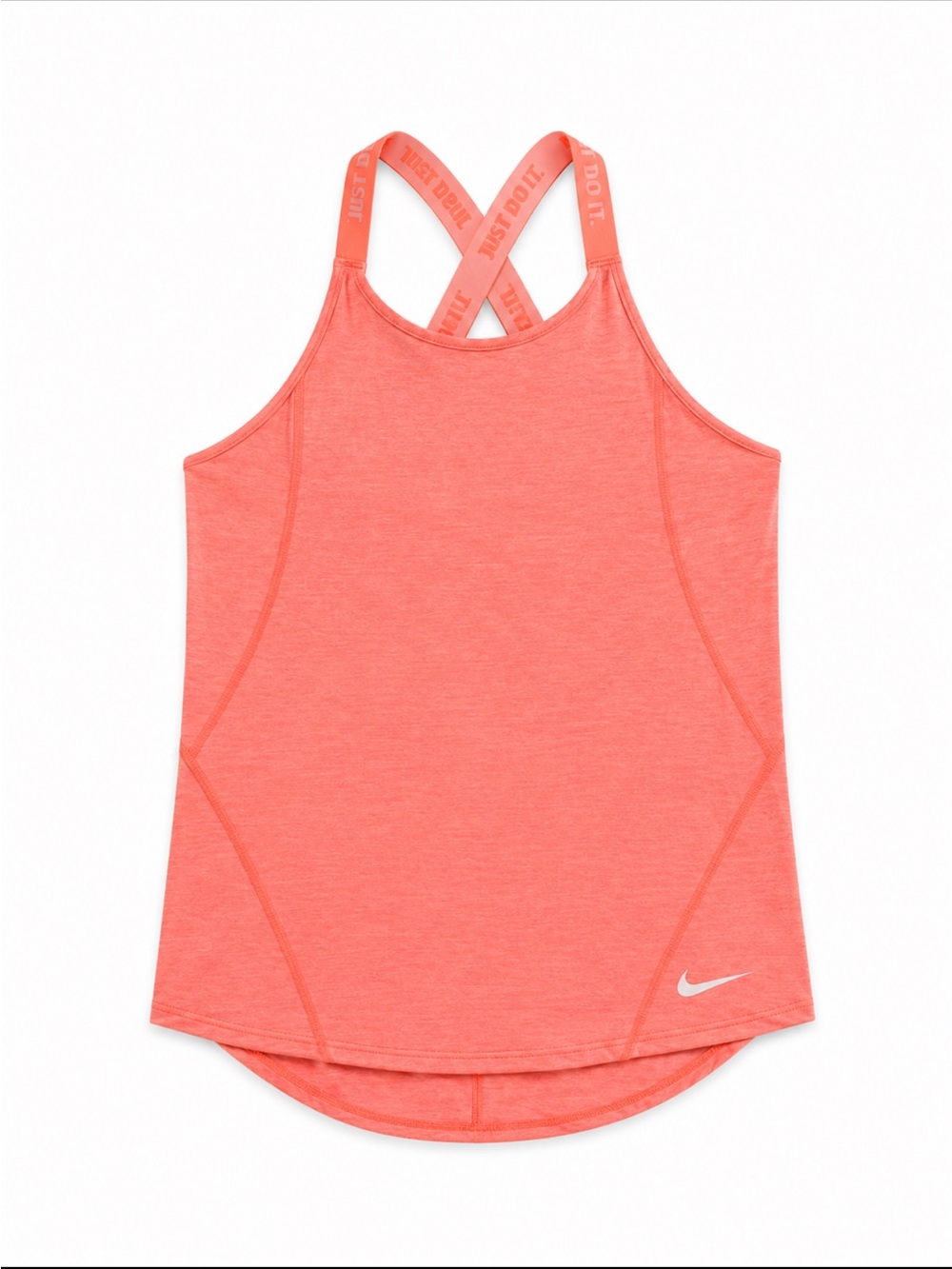 Nike Dri-FIT Coral Racerback Tank Top Size L Just Do It Straps Workout Athletic